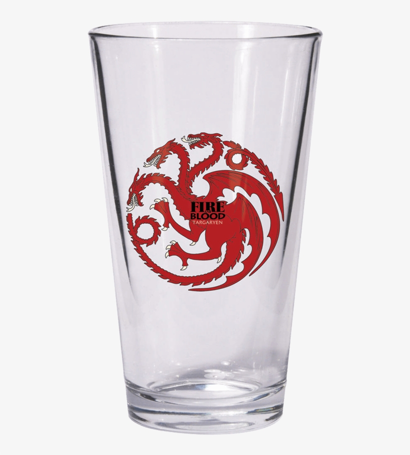 Game Of Thrones Targaryen Sigil Pint Glass - Game Of Thrones House Targaryen Logo, transparent png download
