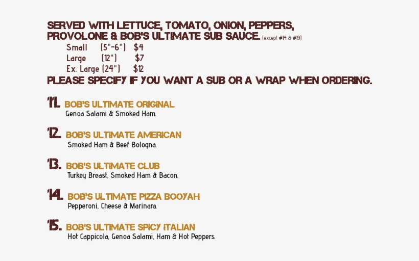 Served With Lettuce, Tomato, Onion, Peppers, Provolone - Genoa Salami, transparent png download