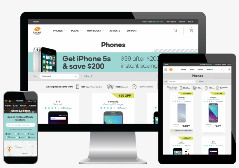 Boost Mobile Shop Redesign - Iphone, transparent png download
