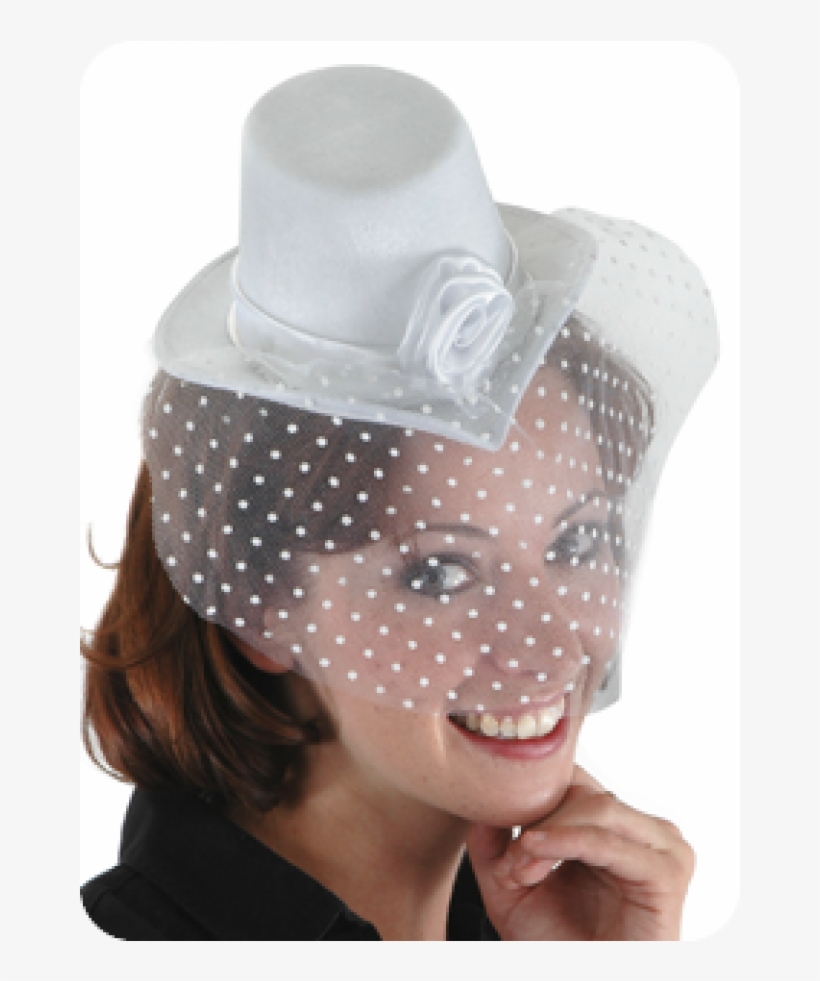 Little White Victorian Top Hat With Veil Little Goth Hat PNG Image