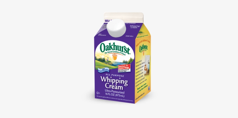 Whipping Cream Pint - Oakhurst Dairy, transparent png download