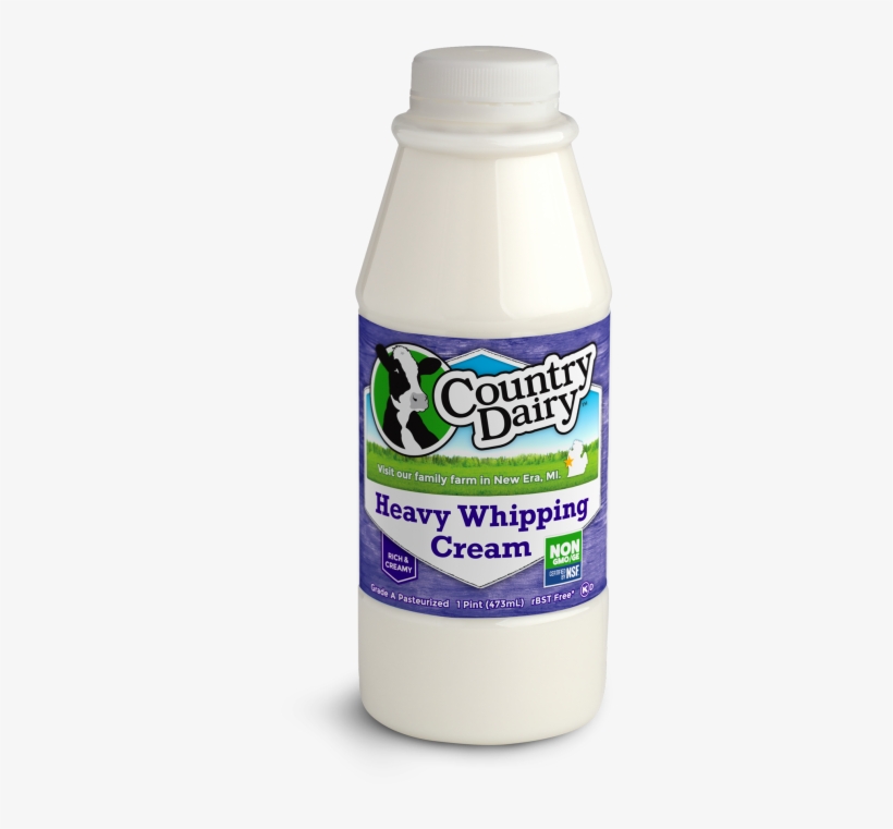 Whipping Cream Pint - Country Dairy, transparent png download