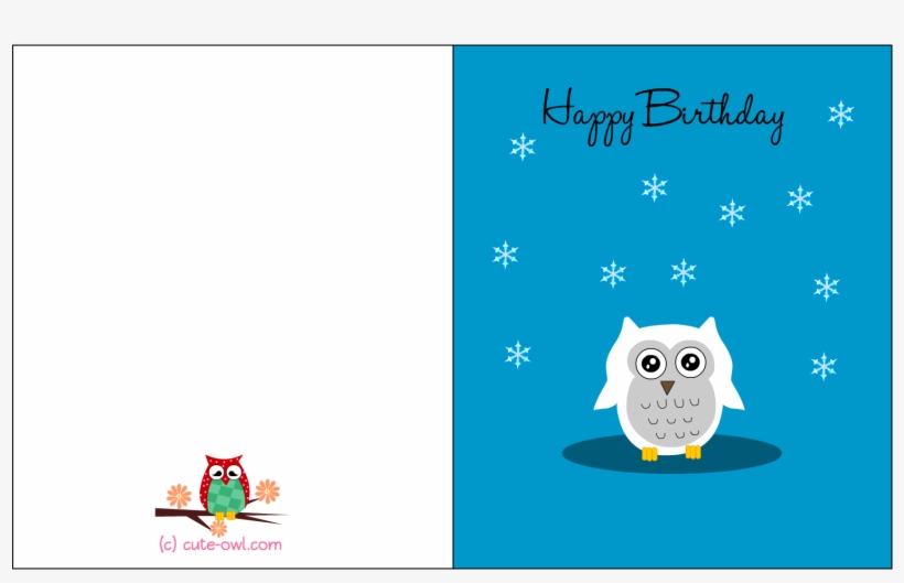 adorable snowy owl happy birthday card happy birthday printable cards cute png image transparent png free download on seekpng