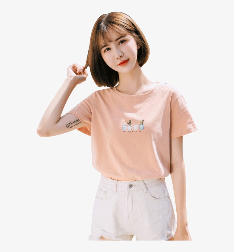 Short Sleeved T Shirt Female 2018 New Summer Dress - Sleeve, transparent png download