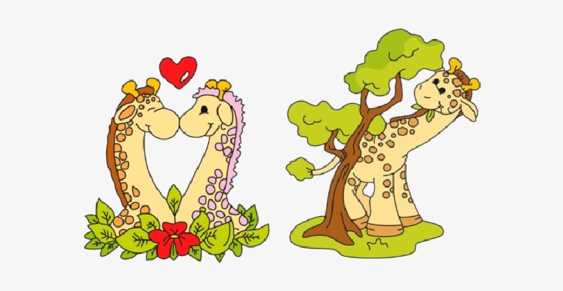 Jungle Clipart Giraffe - Giraffe In The Jungle Clipart, transparent png download