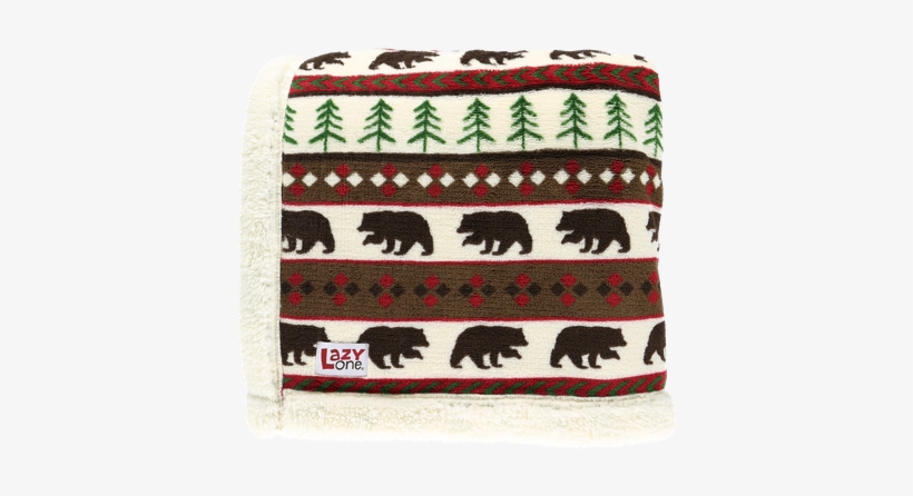 Bear Fair Isle Sherpa Throw Blanket - Red Pet Sweaters By Lazy One - Red, transparent png download