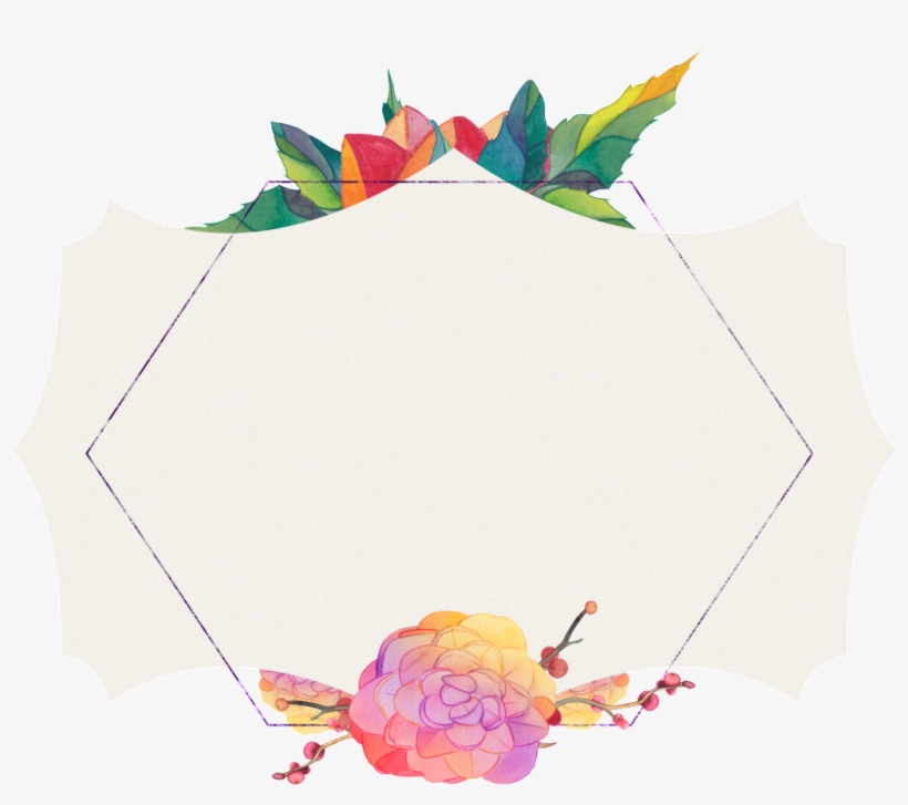 Flower Border Watercolor Hand Painted Transparent - Portable Network Graphics, transparent png download