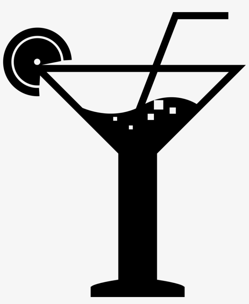 Cocktail With A Straw And Slice Of Lemon Comments - Cocktail, transparent png download