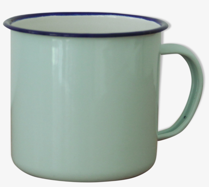Green Enamelled Mug Of Water - Mug, transparent png download