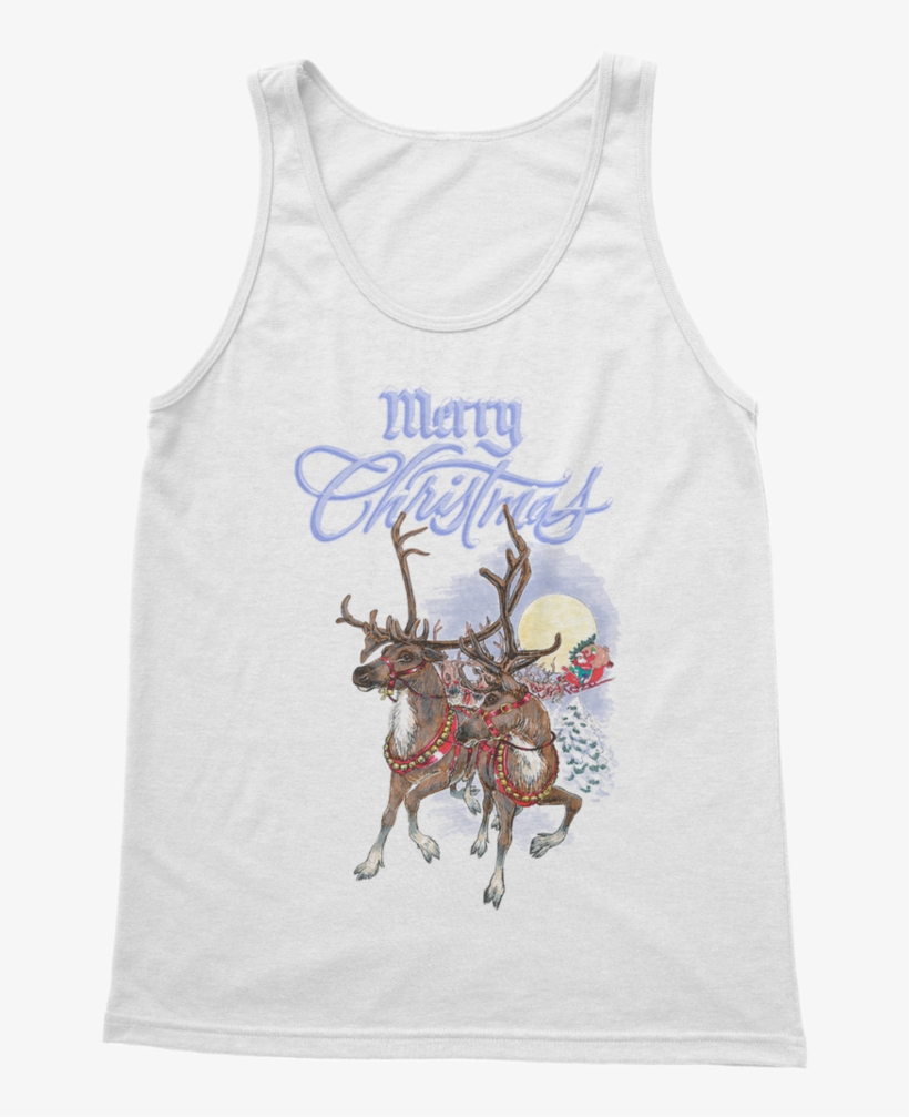 Merry Christmas Deer Tank Top By Inkbeats - Vest, transparent png download
