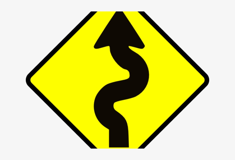 Long Free On Dumielauxepices Net Curvy Road - Direction Changes Due To Construction Sign, transparent png download