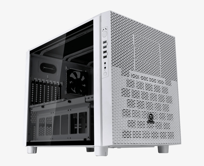 Core X5 Tempered Glass Snow Edition, No Psu, E-atx, - Thermaltake Itx, transparent png download