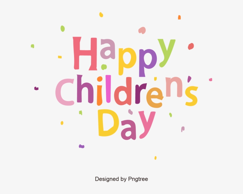 Happy Children' S Day Color Font Design, Happy Children's - Happy Children Day Transparent, transparent png download