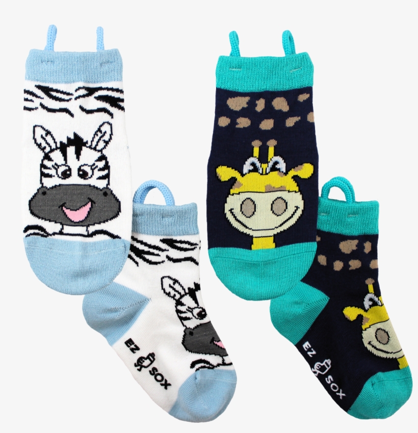 Zebra & Giraffe Socks - Sock, transparent png download