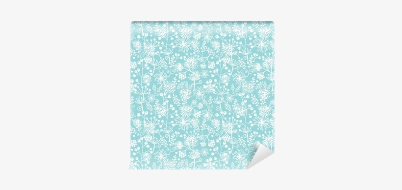 Vector Blue And White Lace Garden Plants Seamless Pattern - Canvas, transparent png download