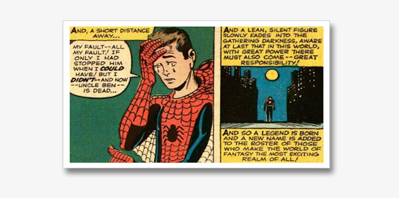 Spider-man First Web Swung Into Our Lives In August - Great Power Comes Great Responsibility Panel, transparent png download