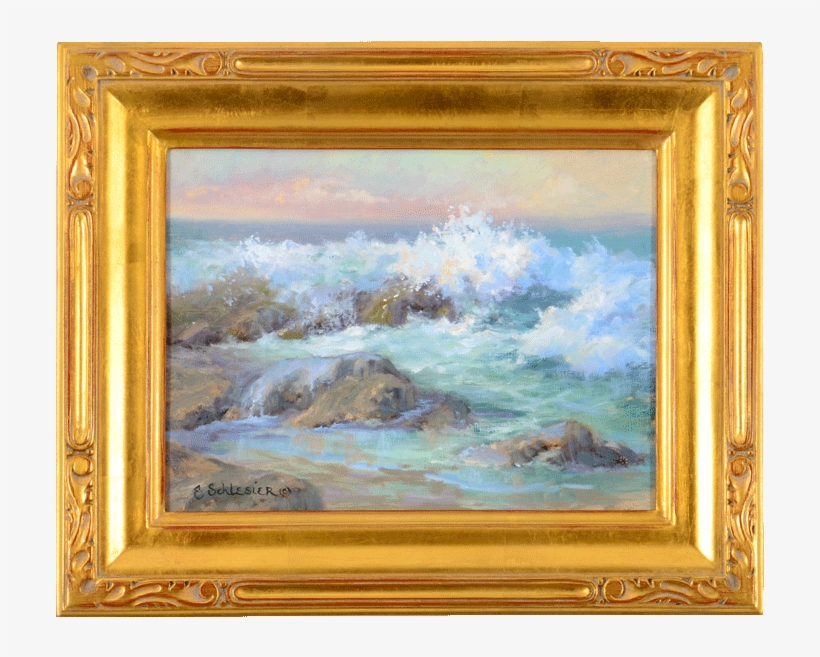 Shore Break Oil Painting By Grace Schlesier - Picture Frame, transparent png download