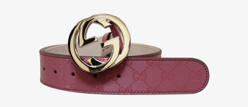 Gucci Women's Pink Gg Canvas Interlocking G Buckle - Belt Buckle, transparent png download