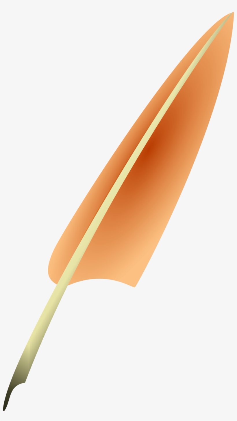 Small - Orange Feather Pen Transparent, transparent png download