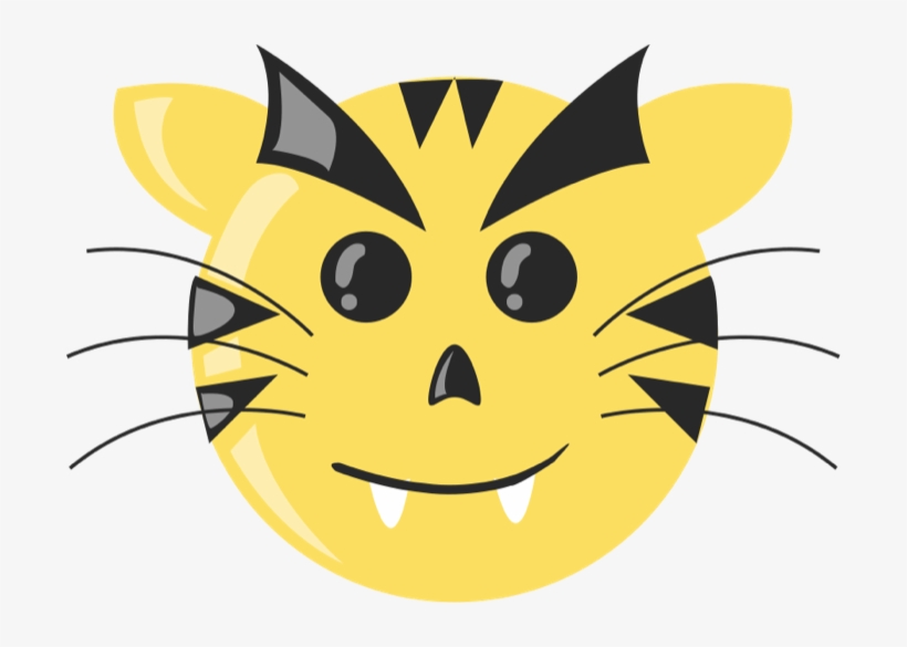 Tiger - Custom Yellow Cat Face Shower Curtain, transparent png download
