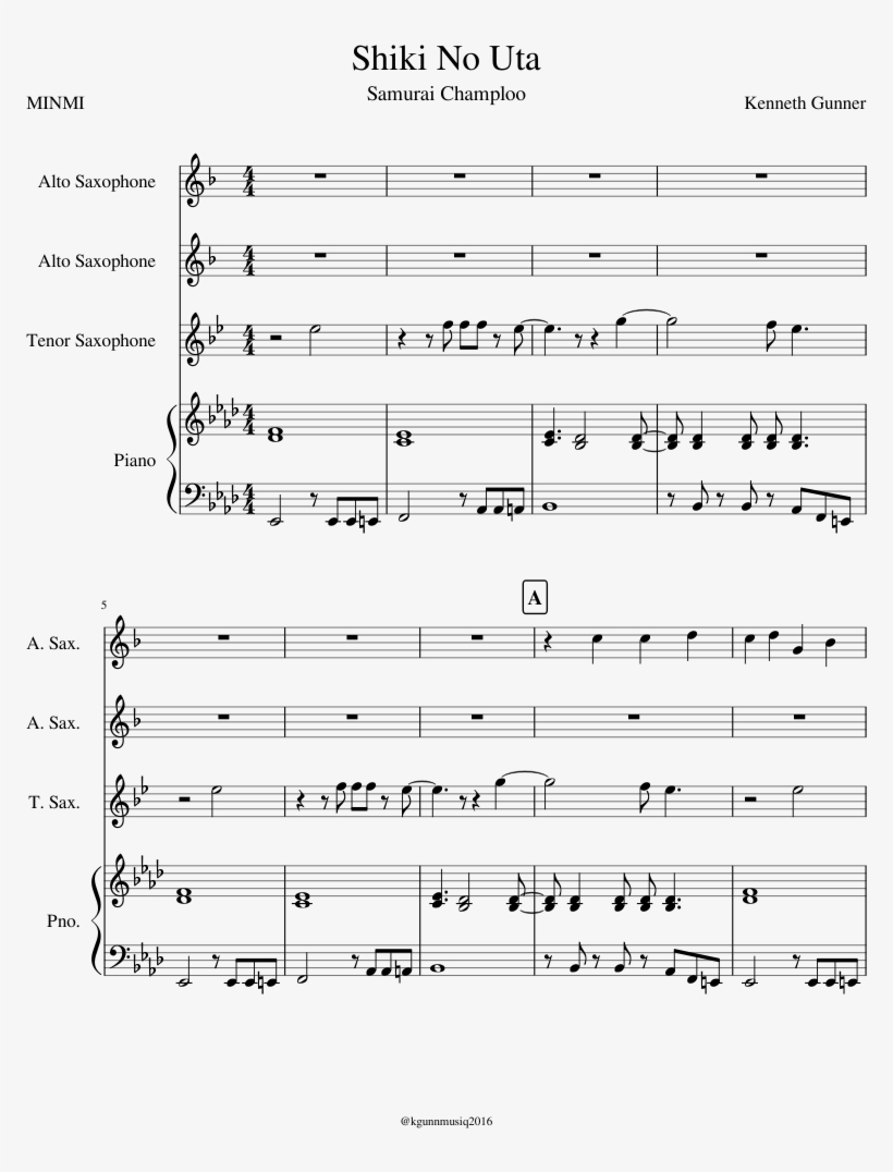 Shiki No Uta Sheet Music Composed By Kenneth Gunner - Ll Never Fall In Love Again Chords, transparent png download