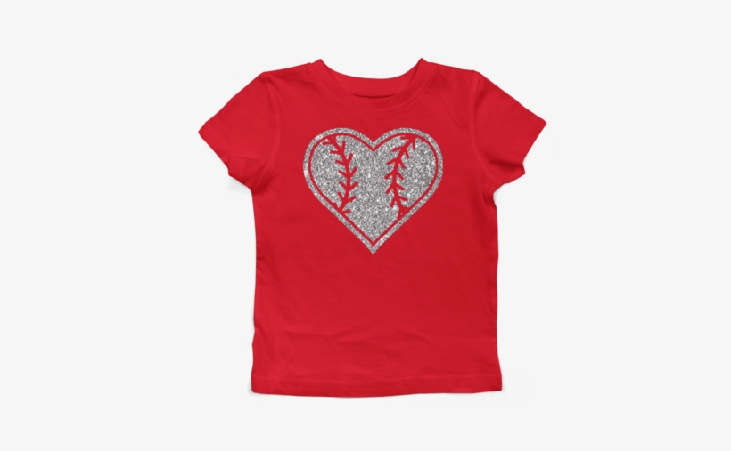 Silver Glitter Baseball Heart Shirts, Hoodies, Tank - T-shirt, transparent png download
