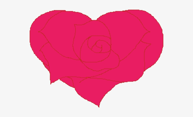 Rose Heart - Pink Silhouette Of A Love Heart, transparent png download