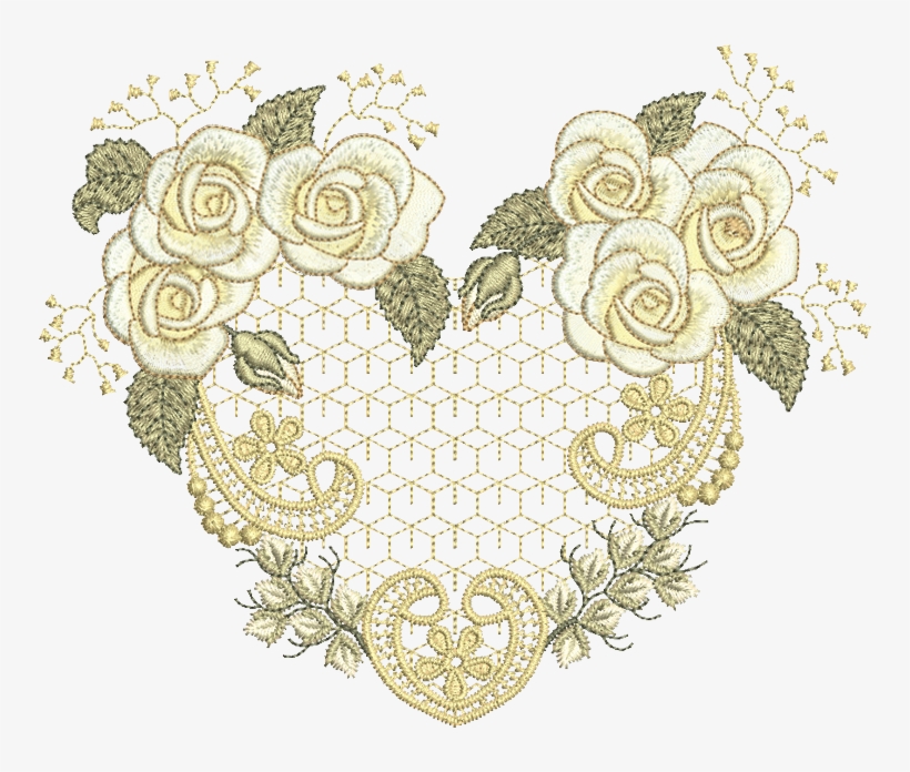 Rose Heart-sm Hoops - Embroidery, transparent png download