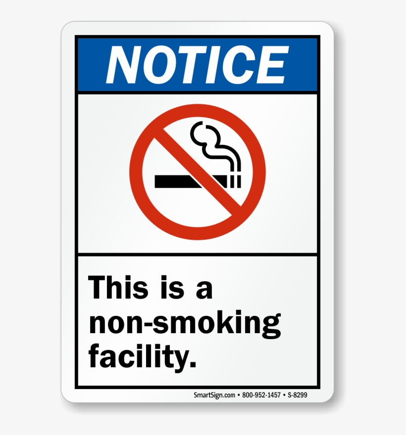 Notice Non Smoking Facility Sign - Dont Text And Drive Sign, transparent png download