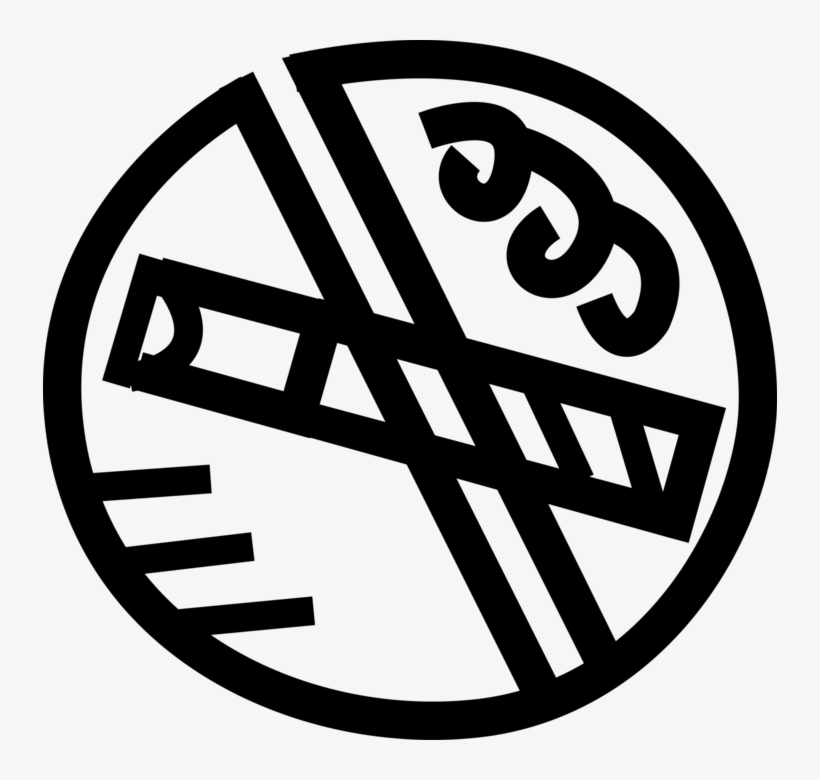 Vector Illustration Of No Smoking Or Tobacco Cigarette - Sign, transparent png download
