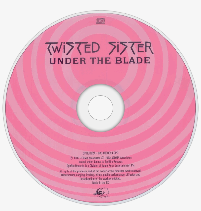 Twisted Sister Under The Blade Cd Disc Image - Under The Blade, transparent png download