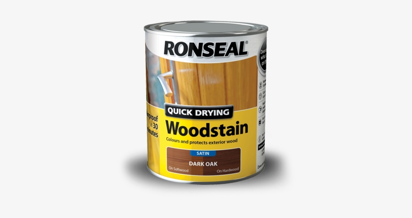 Qd Woodstain 750ml D Oak Satin 2014 - Ronseal Quick Drying Woodstain, transparent png download