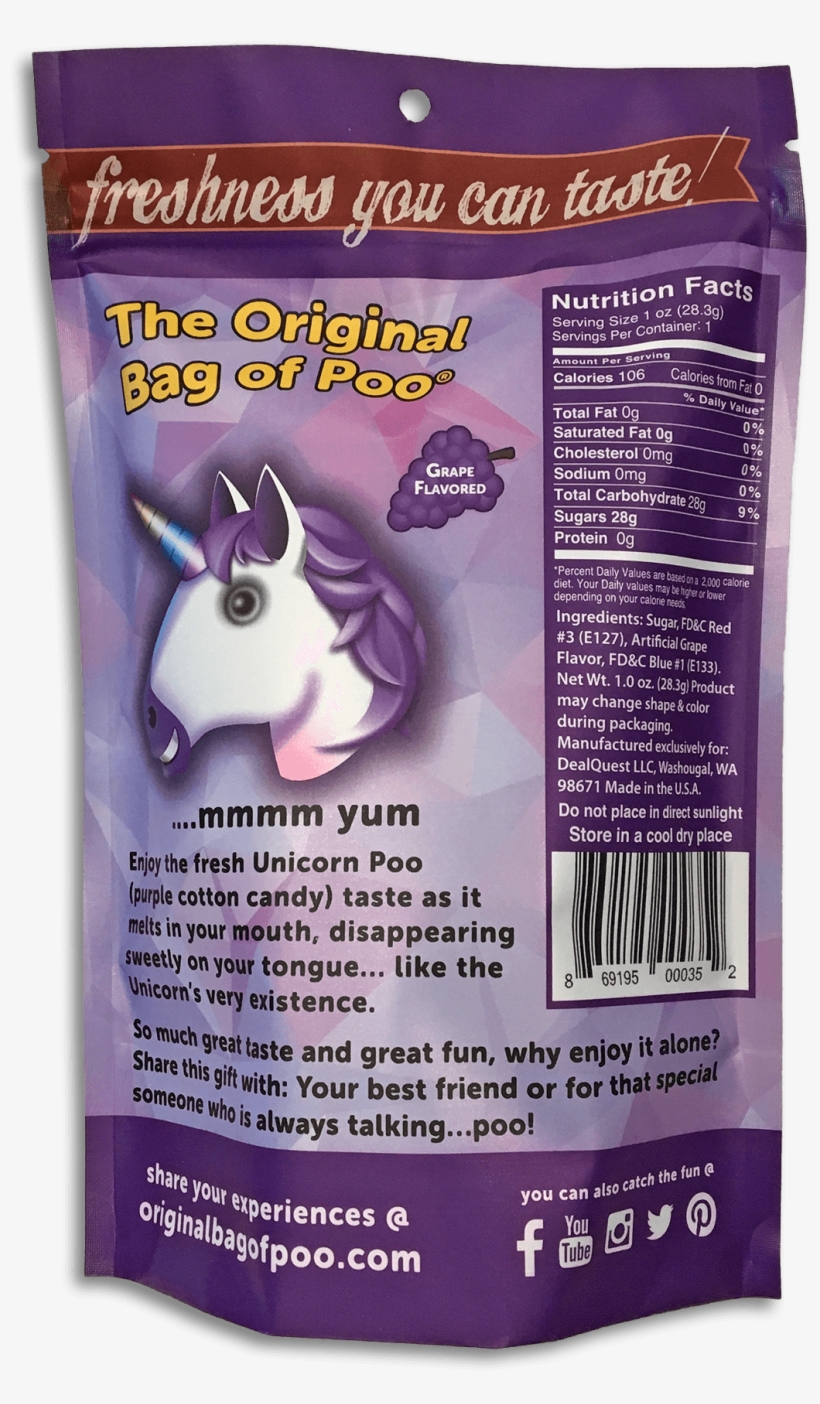Unicorn Poo Pack Home Of The Original Bag Of Poo Png - Unicorn, transparent png download