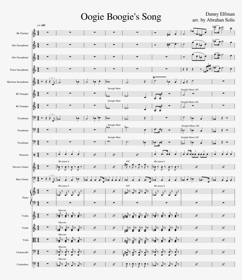 Oogie Boogie's Song Sheet Music Composed By Danny Elfman - The Nightmare Before Christmas, transparent png download