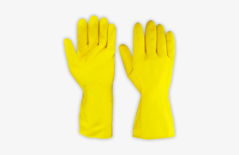 Rubber Hand Gloves - Yellow Rubber Gloves Png, transparent png download