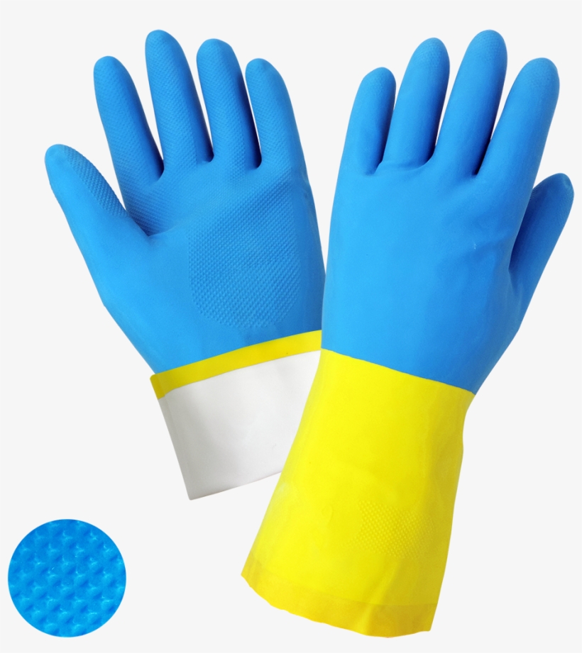 Flock-lined Neoprene Over Rubber Gloves - Glove, transparent png download