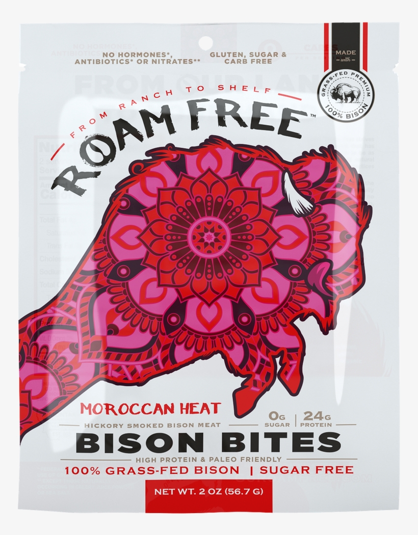 Roam Free Bison Bites Jerky - Wood-fired Oven, transparent png download