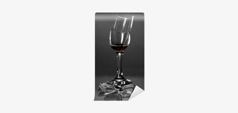 Broken Wineglass On Grey Background Wall Mural • Pixers® - Mural, transparent png download