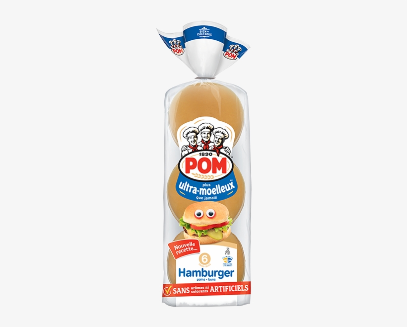 Pom® Ultra Moelleux Hamburger Buns 6-pack - Pom Ultra Moelleux Superclub White Bread, transparent png download