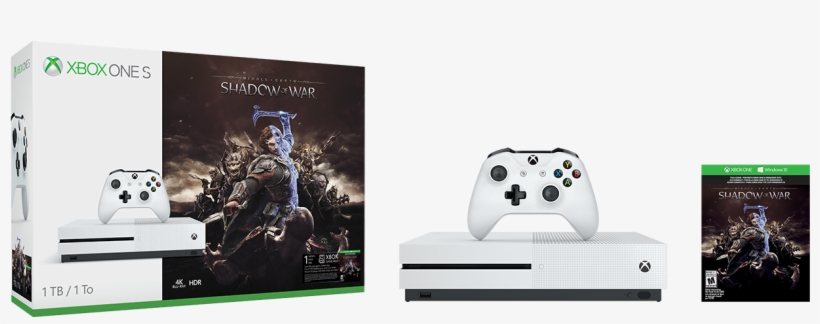 Forge Your Army And Defeat Sauron With The New Xbox - Xbox One S Shadow Of War 500gb, transparent png download