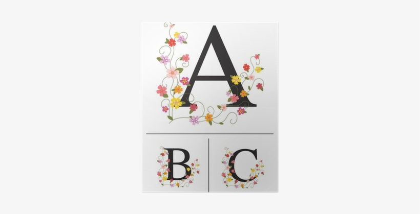 Decorative Super Caps Letters A, B, C Poster • Pixers® - Alpha Mayuscula Y Minuscula, transparent png download