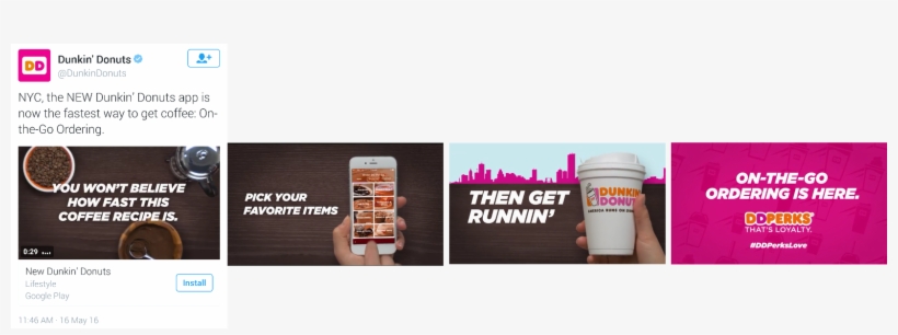 Dunkin Donuts Twitter Video Ad - America Runs On Dunkin, transparent png download