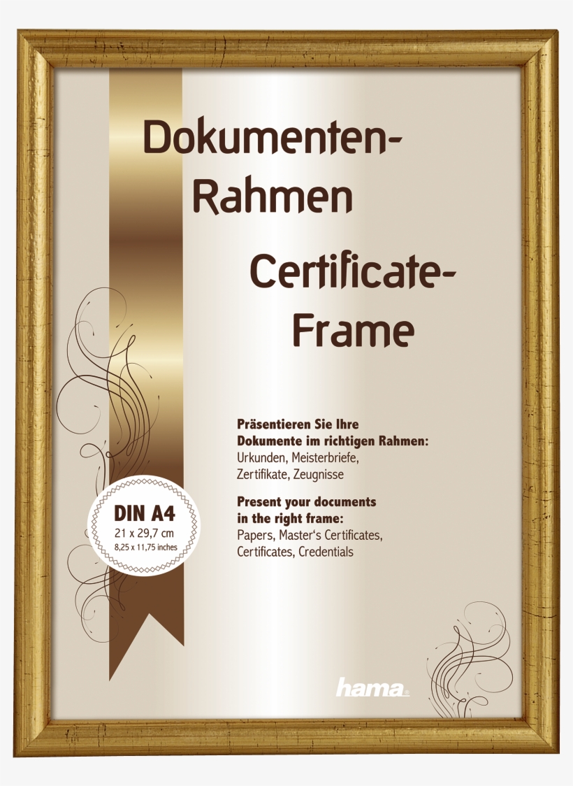 "oregon" Wooden Frame, Gold, 21 X - Hama Rámeček Dřevěný Oregon, Hnědý, 21x29,7cm, transparent png download