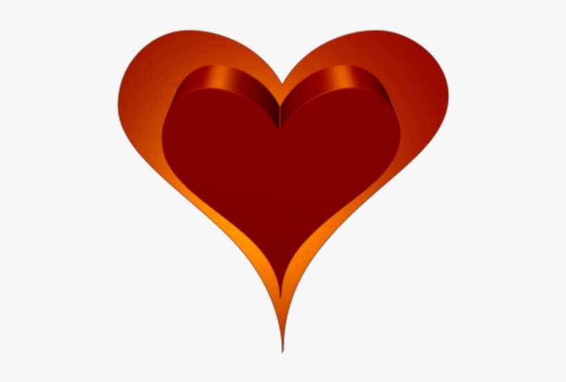 Heart D Double Red Orange Outside Heart Transparent - Heart, transparent png download