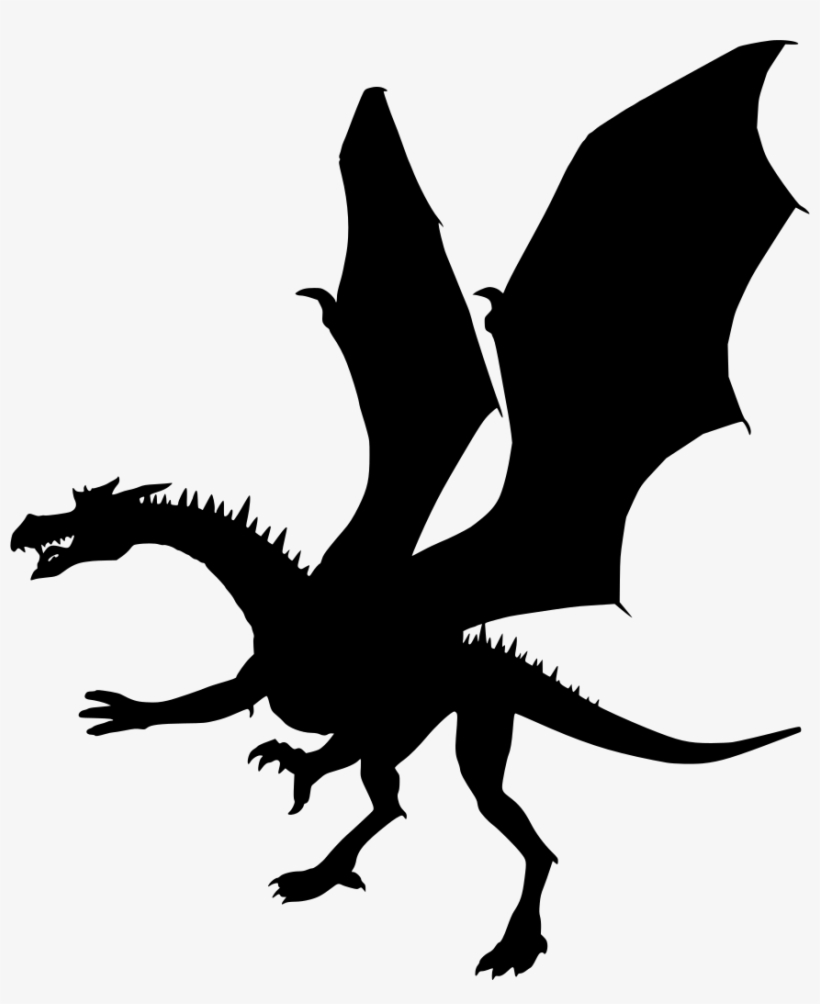 Download Png - Fire Breathing Dragon Silhouette, transparent png download
