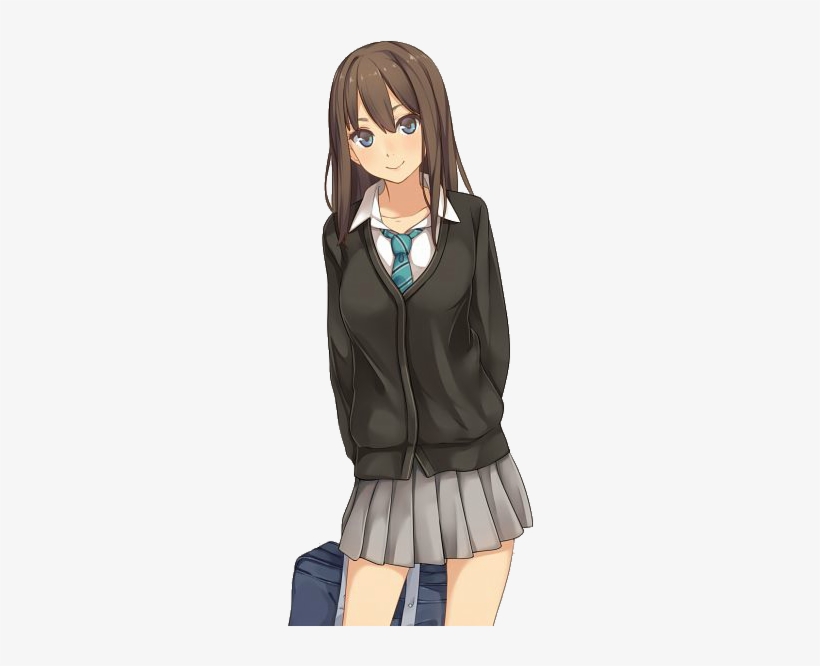 Anime School Girl Render, transparent png download