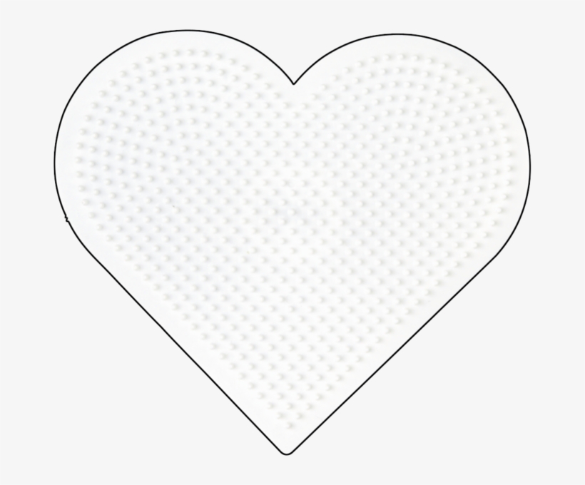 Large White Heart Peg Board For Hama Midi Beads - Heart, transparent png download
