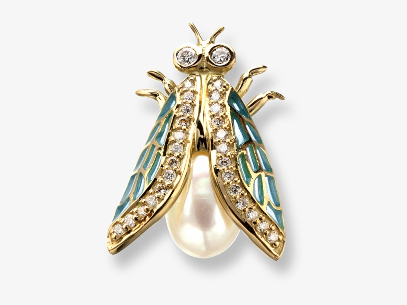 Nicole Barr Designs 18 Karat Gold Cicada Necklace -blue - Gold, transparent png download