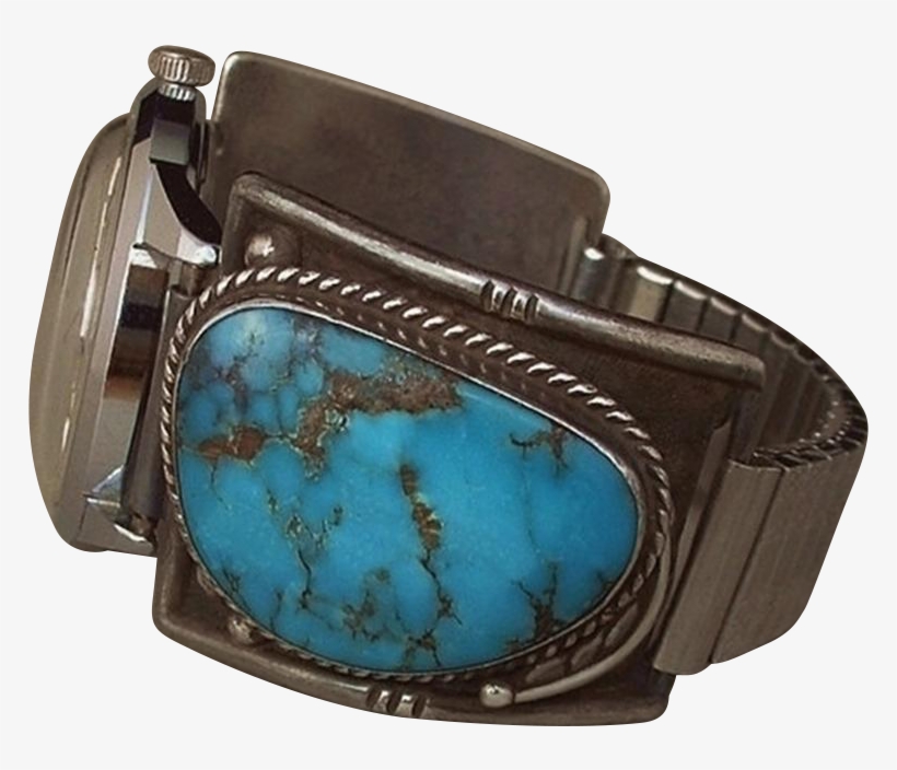 Rare "blue Diamond Turquoise" Vintage Native American - Bracelet, transparent png download