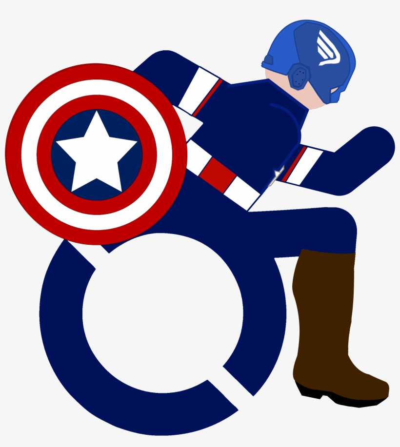 Disabled Captain America New - Logo Silla De Ruedas, transparent png download